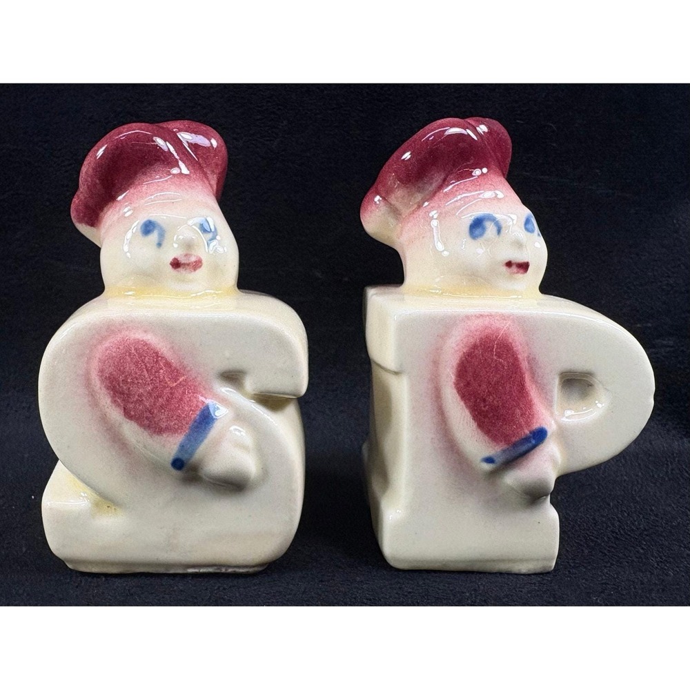 Vintage Shawnee‎ Chef Salt and Pepper Shakers 3.5 Inches Tall No Stoppers